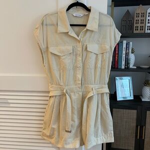 & Other Stories Cream Button-Up Romper